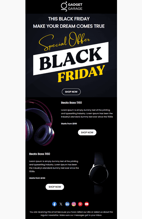 Black Friday Dream Email Template