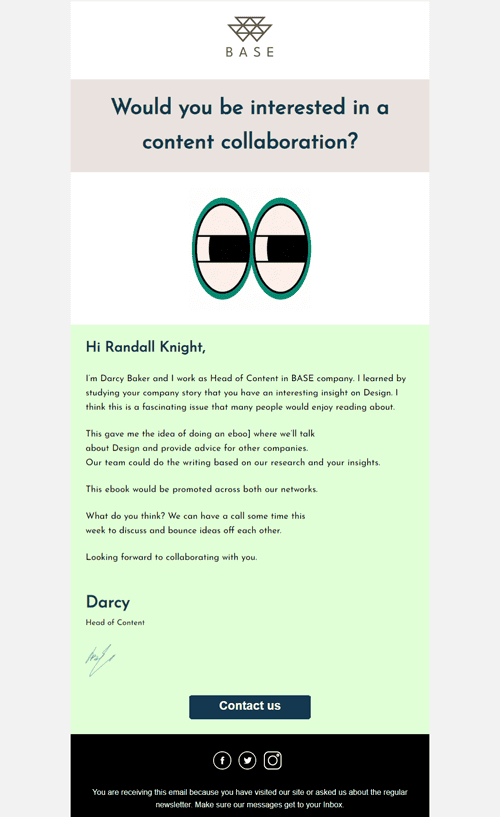 Content Collaboration Request Email Template