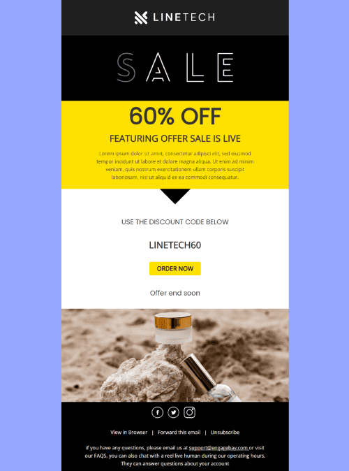 Discount Code Email Template for Beauty Personal Care Businesses Discount Code Email Template for Beauty Personal Care Businesses