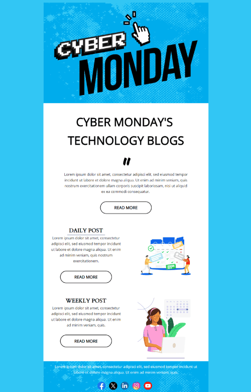 Cyber Monday Tech Blogs Email Template
