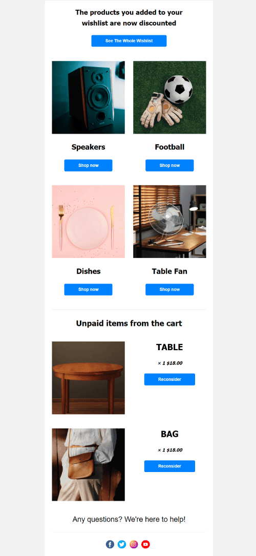 taste of home email templates (free) | engagebay... Discounted Wishlist Email Templates (Free) | EngageBay