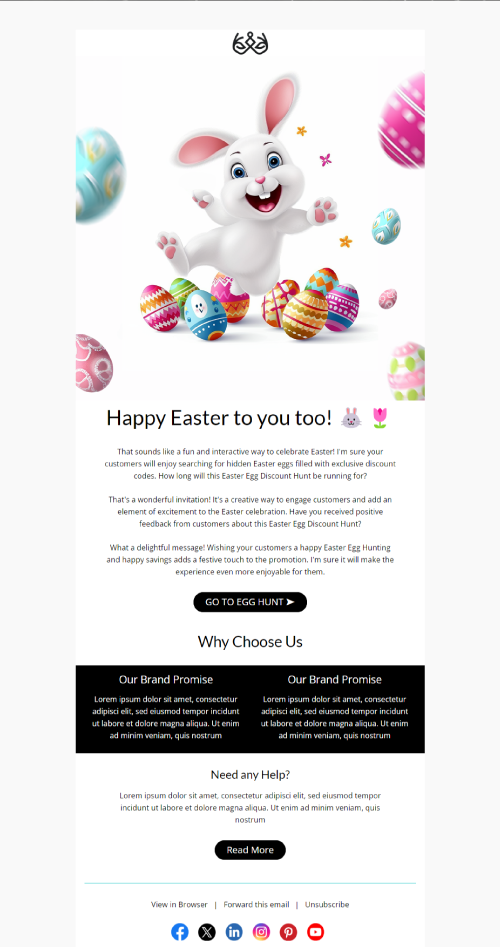 Easter Egg Hunt Celebration Email Template EngageBay Easter Egg Hunt Celebration Email Template EngageBay