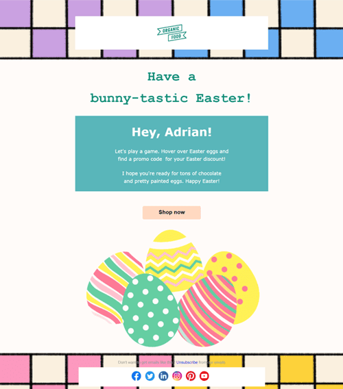 Easter Promo Code Game Email Template