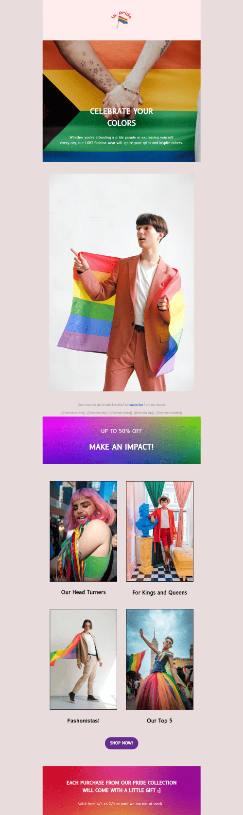 Fashion Pride Collection Email Template