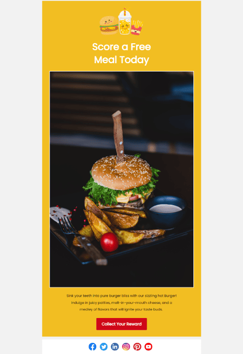 Free Meal Email Template