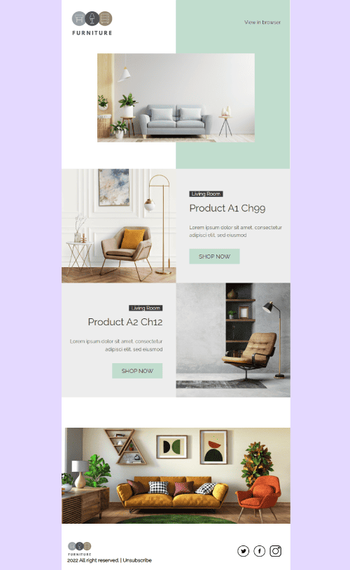 Furniture Product Catalog Email Template