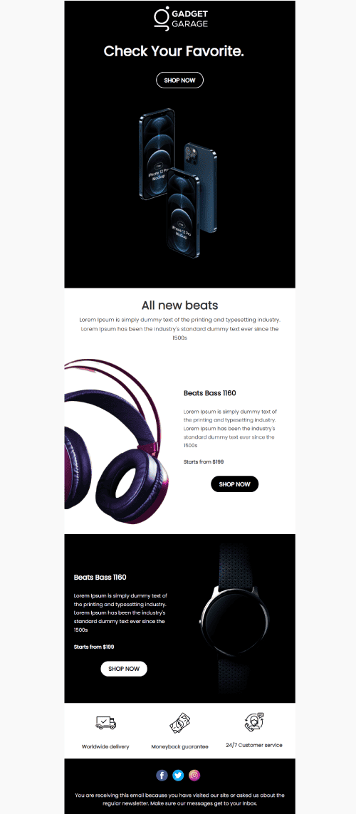 Gadget Garage Email Template
