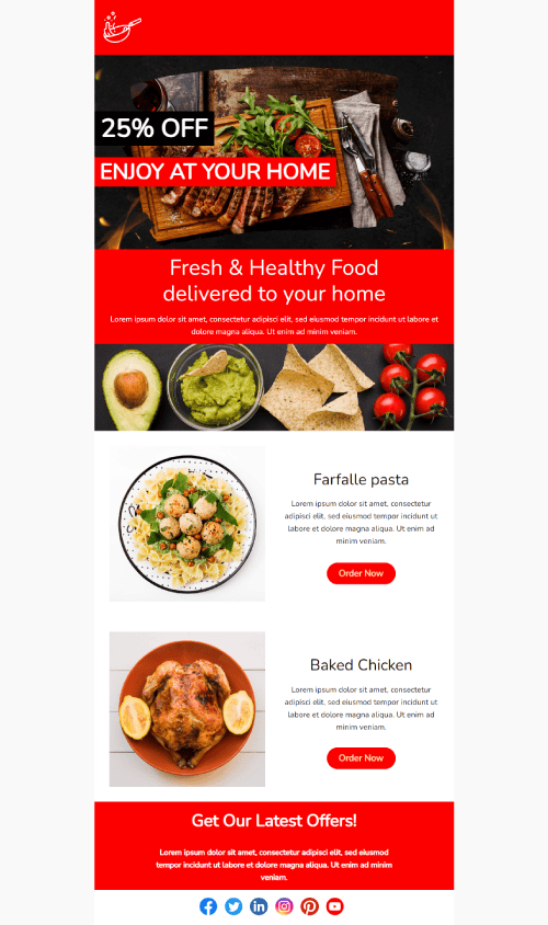 Home Delivery Discount Email Template for Restaurants Cloud Kitchens Home Delivery Discount Email Template for Restaurants Cloud Kitchens