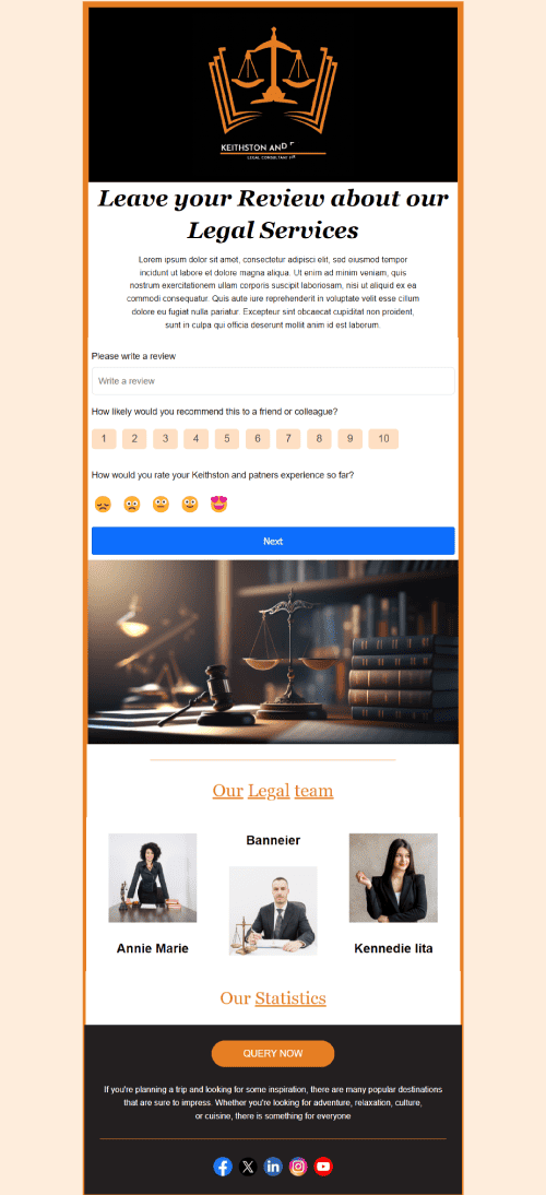 Legal Services Review Ratings Email Template