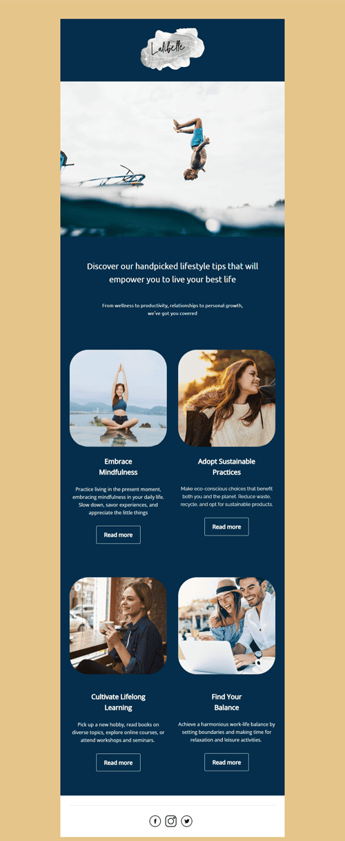 Lifestyle Tips Blog Email Template