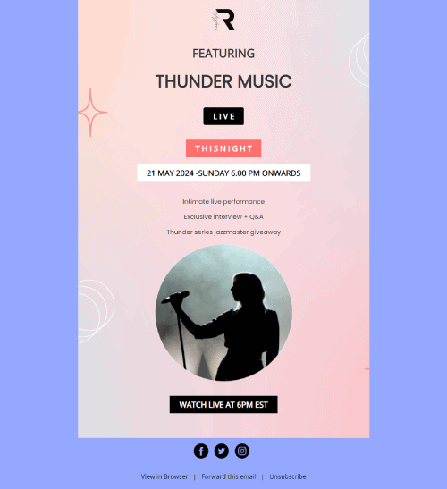 Live Music Performance Booking Email Template