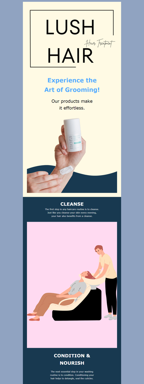 Luxury Hair Care Products Promo Email Template EngageBay