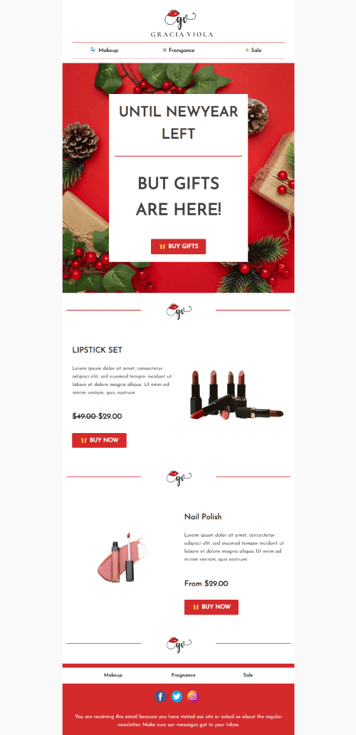 New Year Beauty Email Template