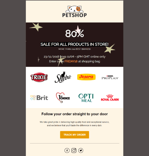 Pet Products All Sale Email Template