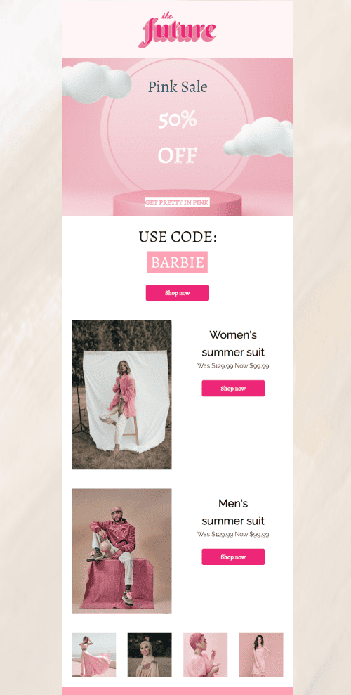 Pink Dress 50 Sale Email Template