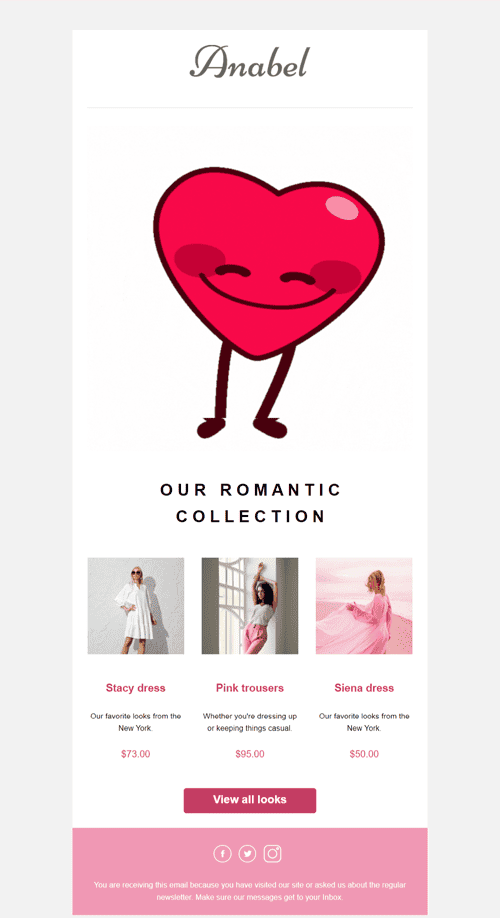 Romantic Collection Dresses Email Template