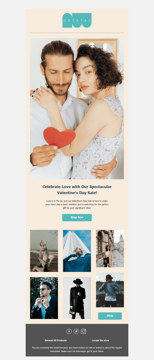 Spectacular Valentine Sale Email Template
