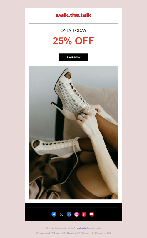 Stylish Footwear Flash Sale Email Template EngageBay Stylish Footwear Flash Sale Email Template EngageBay