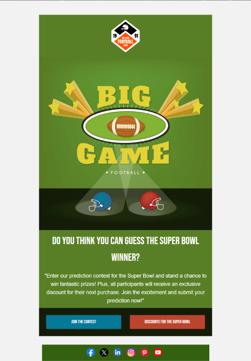 Super Bowl Prediction Contest Email Template EngageBay Super Bowl Prediction Contest Email Template EngageBay
