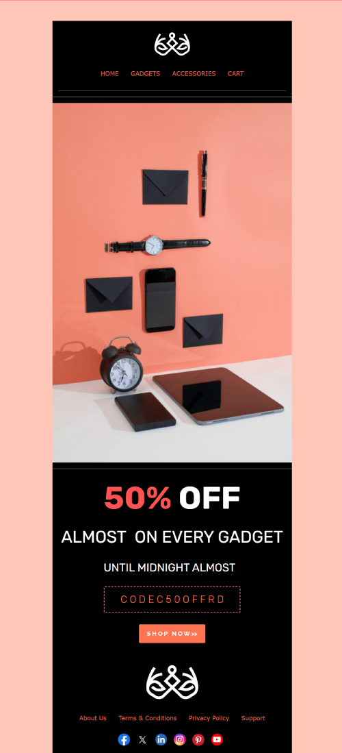 Tech Gadgets Discount Email Template EngageBay Tech Gadgets Discount Email Template EngageBay